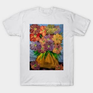 Some abstract flowers with some gold metallic paint mixed in to make a cool effect . T-Shirt